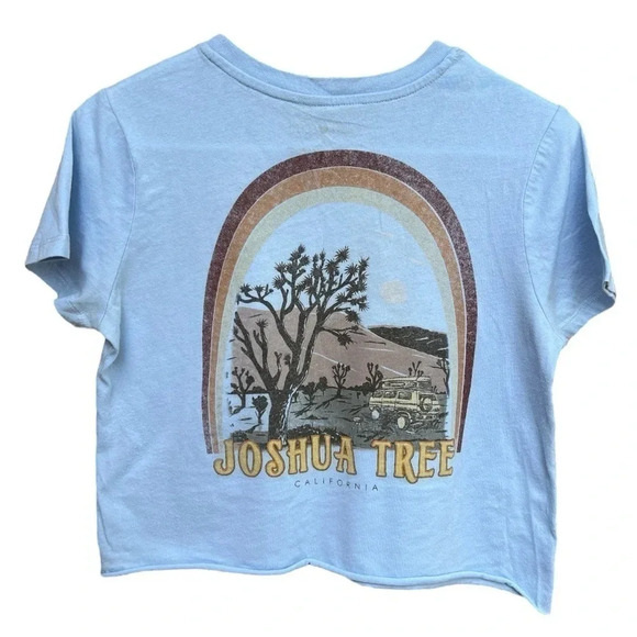 Upcycled Social Scene Joshua Tree National Park Cropped Graphic Tee Size S - Picture 3 of 5